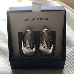 BNIB House of Harlow 1960 puffy silver semihoop earrings